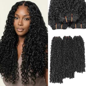 Burmese Curly Bundles 18 20 22 Inch Natural Black,100% Pure Protein Fiber Close to Virgin Human Hair, 3C4A Textured With Spiral Curls Ends, Hair Extensions for Black Women(1B 18 20 22)