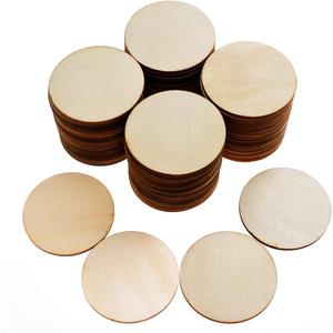 100 Pieces Unfinished Wood Circle - 2 Inch Round Disc Blank Natural Wooden Cutout Ornaments for Decoration DIY Craft Art Supplies, 0.11 inch Thick