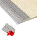 20Ft Carpet Floor Transition Strip, Self Adhesive Floor Edging Trim Strip, PVC Threshold Cover for Doorway, Floor Divider Strip Suitable for Threshold Height Less Than 5 mm - Gray Forest