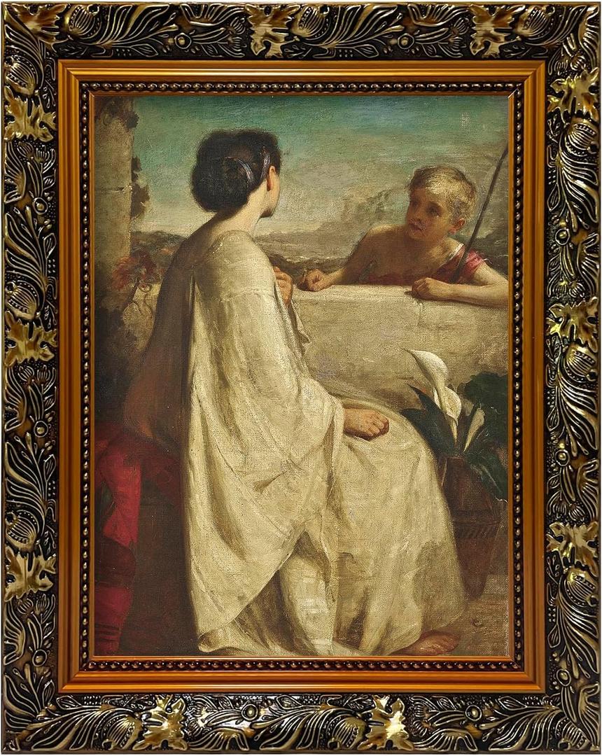 Akfado Antique Gold Wood Frame for 11x14 Canvas Paintings Prints, 2.36 Wide Ornate Wall Frame for Living Room Entryway Decoration, New Home Housewarming Birthday Gift (No Front Cover & Backboard)