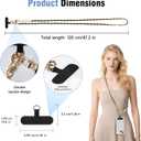 2 x Yojaro Mobile Phone Crossbody Chain, Universal Phone Lanyard With Pearl And Lanyard Tags, Stylish Hands-Free Suitable For Most Smartphones (Black)