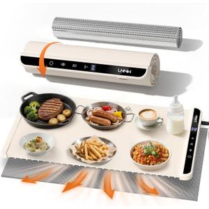 Food Warming Mat with Heat-Resistant Pad, 26X15 Inch, 6 Temperature & 6 Timer Settings, Child Lock Safety,Food Warmer Chafing Dishes for Buffet,Gatherings,Parties,Everyday Use