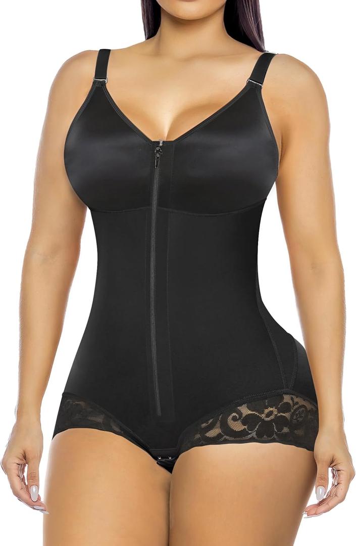 YIANNA Fajas Colombianas Moldeadoras Postpartum Tummy Control Shapewear for Women Body Shaper Girdles Compression Garment (Large, Black)