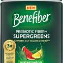 Benefiber Prebiotic Fiber + Supergreens Dietary Supplement Powder, Watermelon Lemonade Flavor, 8.8 oz (250g), 25 Day Supply, Best By:  01/2027