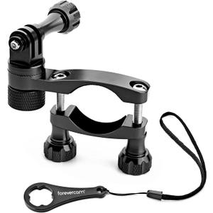 Forevercam Bike Handlebar Mount for GoPro (360 Rotation and Lock Any Direction) 0.6-1.3inch All Aluminum Bike/Motorcycle Handlebars Seat Post Ski Pole Mount for Gopro Hero 8/9/10/11/12/13Black