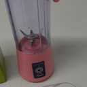 Portable Blender Cup,Electric USB Juicer,Mini Blender For Shakes and Smoothies, juice,380ml, Six Blades Great for Mixing,pink