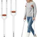 Loyoda Heavy Duty Aluminum Crutches with Ergonomic TPR Hand Grips, 2 Pack