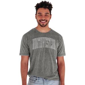 Blue 84 Men's Northwestern Wildcats T Shirt Burnout, Northwestern Wildcats Charcoal, Small
