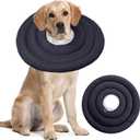 IDOMIK Dog Recovery Collar, Waterproof Soft Dog Cone After Surgery, Comfy Protective Elizabethan Collar Alternative for Dogs Cats, Adjustable Pet Neck Donut Cone Anti-Licking Biting Wounds, Grey, 2XL