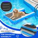 Inflatable Dog Boat Ramp, Non-Slip EVA Dog Float Floating Ramp Ladder for Pools Boats Docks, Safe & Easy Water Access for Large Dogs, Blue