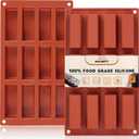 HKNMTT Chocolate Bar Moulds Deep Thick Rectangle, 12 Cavities 2-Pack for Granola Candy Butter Bar Rice Crisps Protein Bar Brownie Cornbread Cheesecake Soap Moulds Food Grade Homemade DIY
