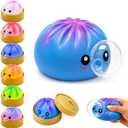 KYLARA Purple Blue Dumpling Squishies, Mystery Bubble Popping Dumpling, Hollow Plastic Dumplings Squeeze Desk Toy, Cute Bao Bun with Food Steamer, Press and Pop Fidget Sensory Toy for Stress Relief