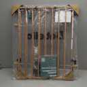 Babelio Baby Gate for Stairs & Doorways, 26-43" W 28" H No Bottom Bar| Easy Installation| One-Handed Operation| Auto-Close| Hardware Mount (Drill Needed) Safety Dog/Pet Gate (Brown Wood Pattern)