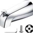 1 Pack Slip on Tub Spout with Diverter, Compatible with American Standard 8888026.002 Tub Spout, Bathroom Bathtub Faucet, Fits 1/2" Copper Water Tube(5/8" Diameter), Polished Chrome, 5/32" Hex Wrench