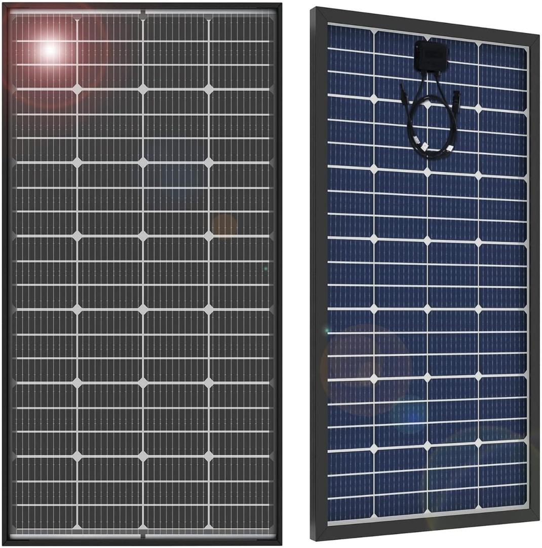 JJN Bifacial 200 Watt Solar Panel 12V 10BB Monocrystalline Solar Panels High Efficiency Solar Module for RV Home Battery Charging Farm Trailer Camper Marine Off Grid System Single Piece