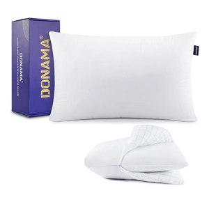 DONAMA Bed Pillows for Sleeping Queen Size, Adjustable Hotel Quality Pillow with Down Alternative Fill, Soft and Supportive Pillows for Side and Back Stomach Sleepers, 2 in 1 Pillow - 1 Pack