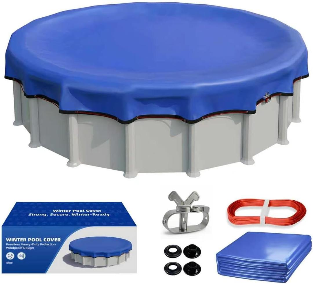 [Upgrade] FIoLoTic 24FT Pool Cover for Above Ground Pools, 195 GSM 500D