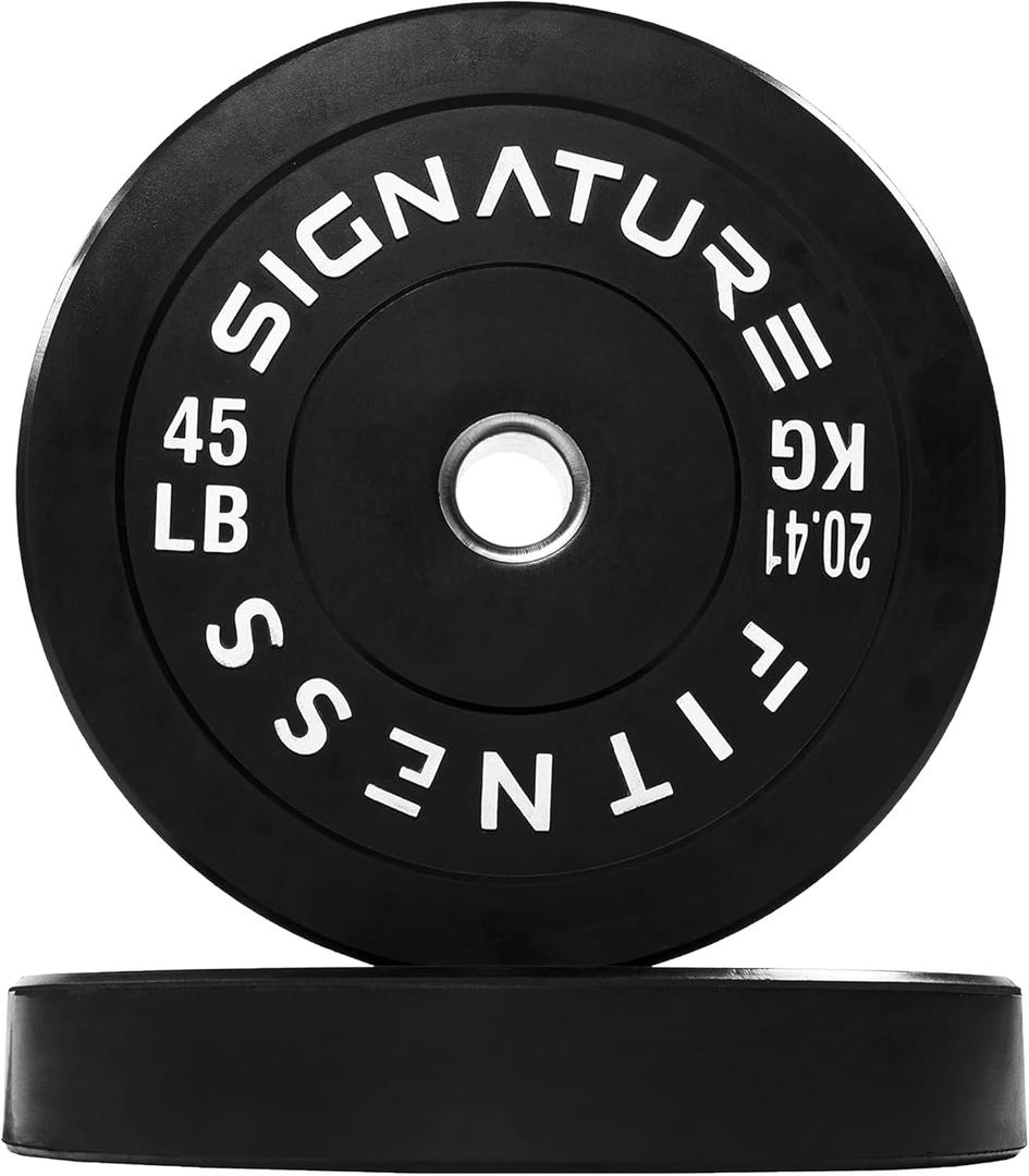Fitvids Olympic Bumper Plates Set, 2" Weight Plates for Strength Training & Weightlifting, Paris or Set or Set with Barbell, Multiple Options (Black)
