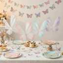 Roowest 4pcs Butterfly Party Decorations Table Centerpiece Gradient Silk Flying Large Butterfly Centerpiece 3D Pink Purple Green White Butterflies Tabletop for Baby Shower Wedding Birthday Party Decor