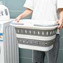 2 Pack Collapsible Plastic Laundry Basket, 10.6 Gallon 40L Foldable Hamper with Handles, Laundry Room, Portable Washing Basket, Space Saving Clothes Storage Bin for Bedroom, Bathroom