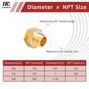 Hex Couplings, 1/2" x 1/2" NPT Male To Female Brass Hex Nipple Adapters, Brass Pipe Extension Fittings for Oil/Air/Water/Gas Systems. (2 Pack)