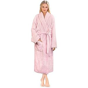 PAVILIA Premium Womens Plush Soft Robe Fluffy, Warm, Fleece Sherpa Shaggy Bathrobe, Size S/M