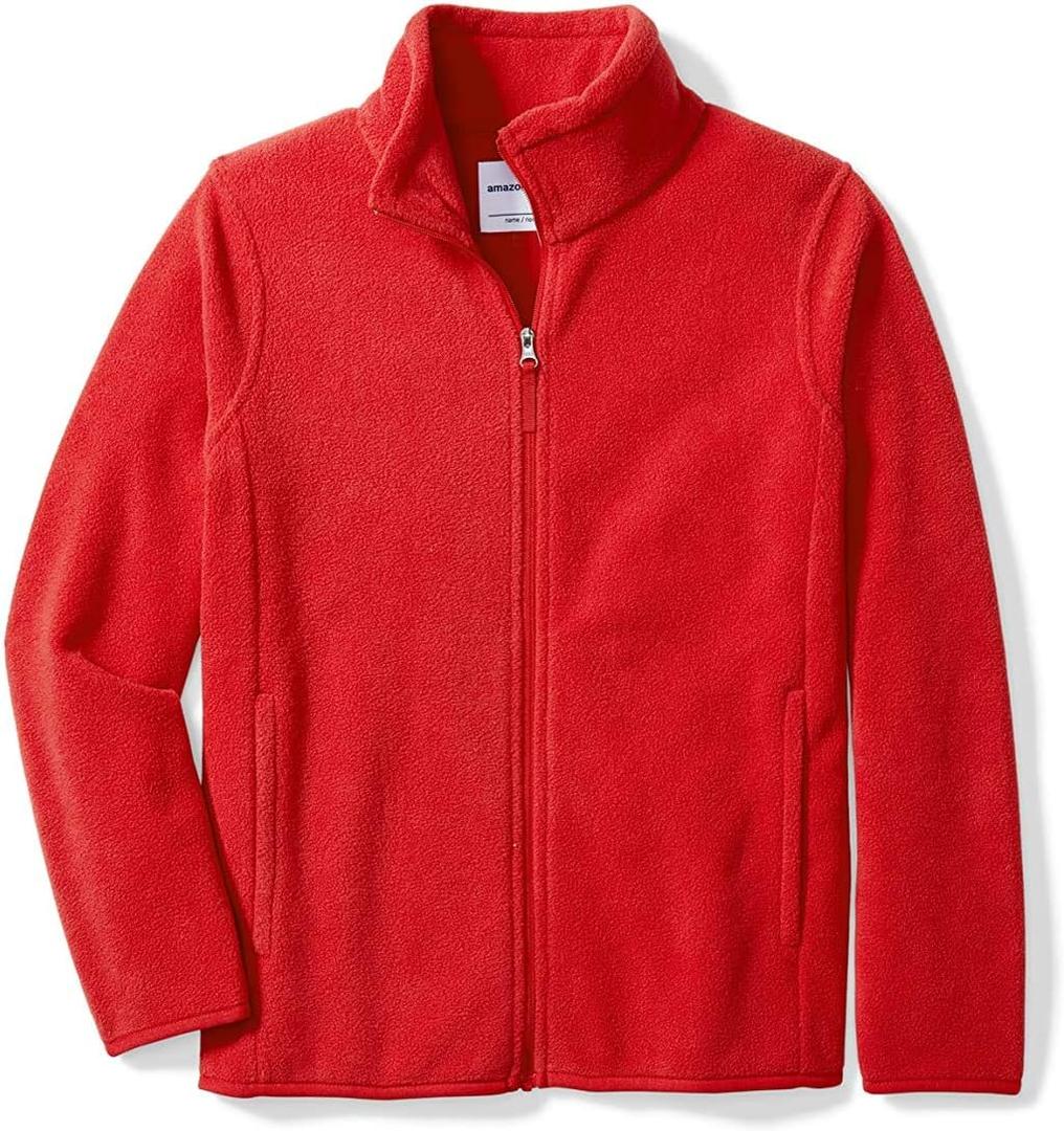 Amazon Essentials Boys and Toddlers' Polar Fleece Full-Zip Mock Jacket (Large, Red) Amazon Essentials Boys and Toddlers' Polar Fleece Full-Zip Mock Jacket (Large, Red)