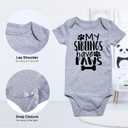 Funnycokid Baby Boys Girls Bodysuit Funny Newborn Romper Short Sleeve Infant Neutral Outfits 0-12 Months (A1 Grey)