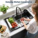 33 Inch Kitchen Sink, 304 Stainless Steel Sink, Single Bowl, Drop In Kitchen Sink with Complete Accessories, Perfect for Homes, and Modern Kitchens in All Settings (Gunmetal, 33 * 18 in)