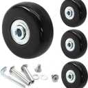 4pcs 50 x 18mm Luggage Wheels Replacement, Black Rubber Suitcase Wheels Replacement Repair Kit, Smooth Luggage Replacement Parts for Carry-on Roller Bag, Suitcase Bag, Trolley Bag