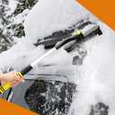 34" Extendable Ice Scraper and Snow Brush for Car Windshield, 360 Rotating (R002)