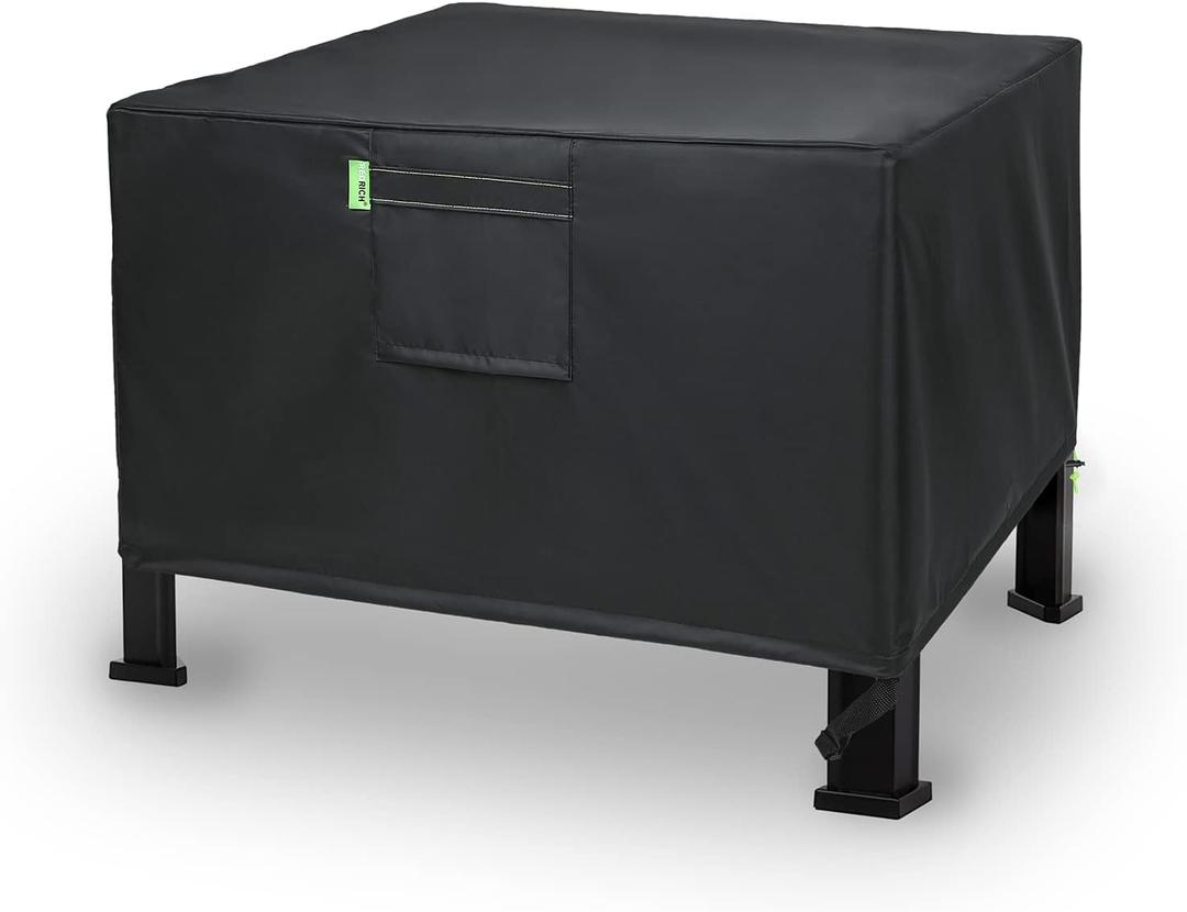 REDRICH Fire Pit Cover Square  Heavy Duty Outdoor Firepit Cover, Full Coverage Patio Outdoor Fireplace Cover, Dustproof Anti UV and Waterproof, 32L x 32W x 16H Black