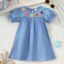 Baby Girl Smocked DressToddlers Cotton Casual Outfit Sleeveless Dresses，Sundress Princess Dress for Summer Size 2-3Y