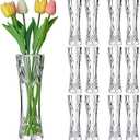 Mumufy 12 Pcs Acrylic Glass Bud Vases for Centerpiece Christmas Clear Plastic Bud Vase Crystal Acrylic Vase Small Break Resistant Flower Vase for Rose Home Decoration(Stylish, 2.17 x 6.54 Inch)