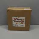 60 PCS Plastic Thanksgiving Plates Set for 30 Guests,Heavy Duty Plastic Party Disposable Plate-30 White Dinner Plates with Gold Maple Leaves Pattern,Orange Dessert Plate with Gold Pumpkin