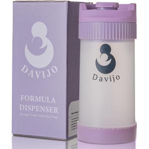 Formula Dispenser - Completely Replaces Hand Scooping - Fill The Desired Formula Portion with a Few clicks - Baby Formula Container - 10ounces Baby Milk Powder Storage - for Home & Travel (Purple)