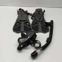 Snorkeling Gear for Adults Men Women,3 in 1 Snorkel Set S/M 4.5-8.5, Black