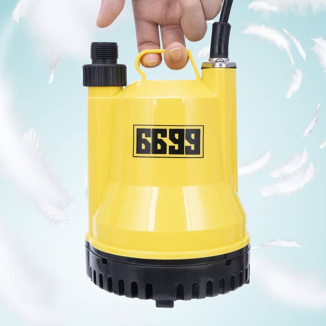 6699 Submersible Water Pump 1/4 HP 1600GPH Thermoplastic Utility Pump Electric Portable Transfer Water Pump with 10Foot Cord for Pool Tub Garden Pond Draining