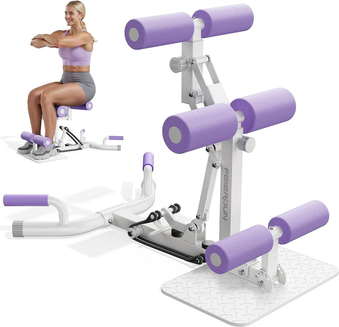 FEIERDUN Squat Machine for Women, Adjustable Deep Squat & Glutes Trainer, Low Impact Core & Lower Body Workouts, Push Up Board & Strength Training, Easy to Assemble Home Gym Equipment, 400Lbs Weight Capacity