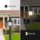 Outdoor Post Lights, Modern Exterior Lamp Posts Light Fixtures, Waterproof and Anti-Rust Aluminum Outside Pole Latern for Porch Patio Garden, Water Ripple Glass Lamp Shade, Black Finish