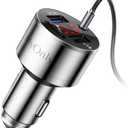 Adapter FM Transmitter Bluetooth 5.3,iMyOnly QC3.0 All-Metal Bluetooth AUX Adapter for Car Music Player, Wireless FM Radio Car Kit with Hands-Free Calling,Supporting USB Disk