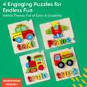 Montessori Wooden Puzzle for Toddlers  Educational Puzzles for Kids Ages 3-5, Fun Learning Toys for 3-Year-Olds, Fine Motor & STEM Development, Vehicle-Themed Gift for Preschoolers
