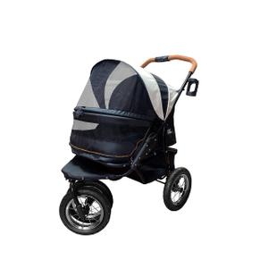 Pet Gear NO-Zip Double Pet Stroller, Zipperless Entry, for Single or Multiple Dogs/ Cats, Plush Pad + Weather Cover Included, Large Gel-Filled Tires, White Sand