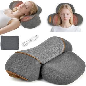3-in-1 Neck Massager Pillow with Heating & Cervical Traction, Ergonomic Cervical Pillow for Neck Back Shoulder Pain Relief,Cervical Traction Suppor