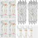 15 Sets Coworker Christmas Gift Bulk Employee Appreciation Ballpoint Pen with Inspirational Coworkers Are Like Christmas Light Cards for Office Staff Team Teacher