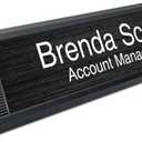 10 Pack 2" x 8" Aluminum Desk Name Plate Holder, Office Name Plate Holder for Desks, Desk Sign Holder for Office Conference, Meeting Room or Other Business Event (Black)
