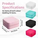 BHUWRY 30 PCS Travel Jewelry Case Bulk for Women, Mini PU Leather Jewelry Organizer Box for Rings, Earrings, Necklaces and Bracelets (Pink)