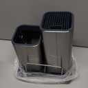 RedCall Kitchen Knife Holder,Stainless Steel Universal Knife Block Without Knives for Countertop,Modern Knife Utensil Holder for Counter,Edge-Protect Knife Storage Organizer (Stainless Steel (Silver))