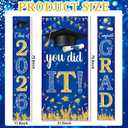 Blue and Gold Graduation Decorations 2026 Congrats Grad Hanging Banner You Did It Door Cover Class of 2026 Graduation Backdrop and Porch Sign Banner for High School College Grad Party Decor