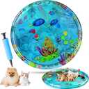 Aqua Cats Water Mat with Fish,Cat Dog Water Mat,Thickened Durable Non-Slip Playmat, Durable Easy Clean,Suitable for All Types of Pets (B)